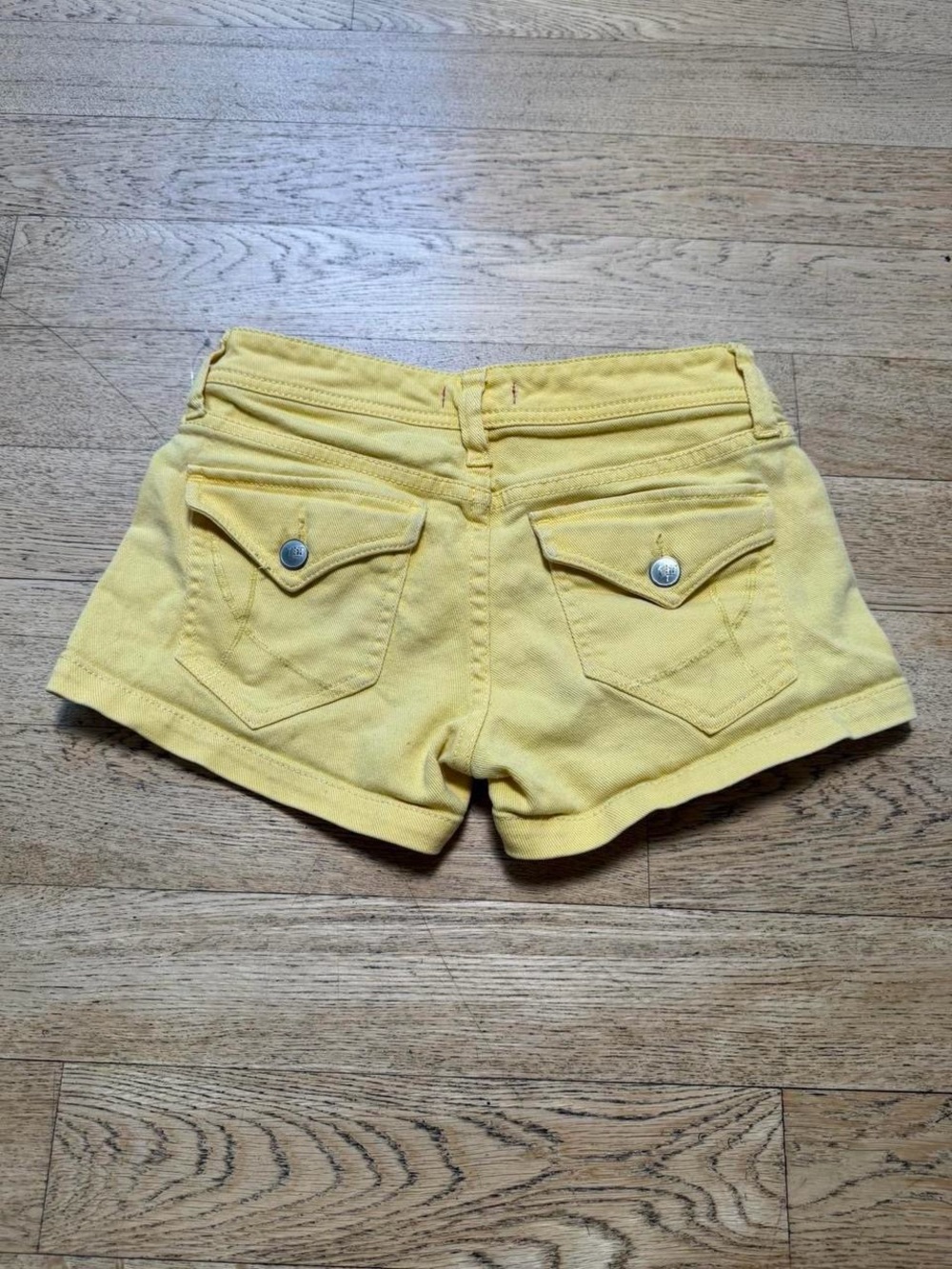 Yellow Women's Denim Shorts - Picture 2 of 5